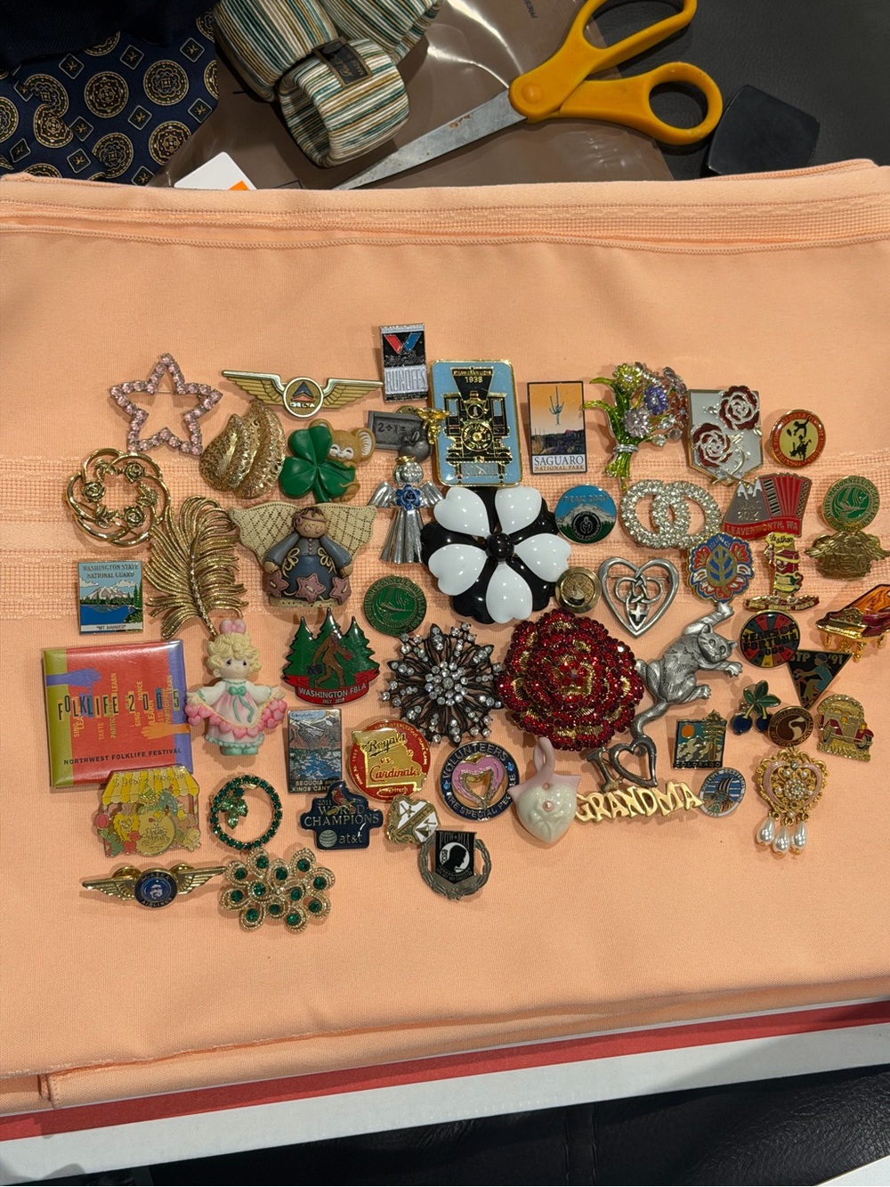 Vintage-Inspired Assorted Enamel and Rhinestone Brooch Collection -